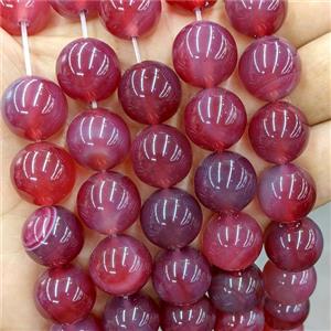 Red Agate Beads Smooth Round Dye, approx 16mm dia