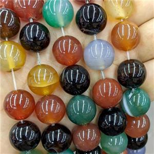 Agate Beads Smooth Round Dye Mixed Color, approx 16mm dia