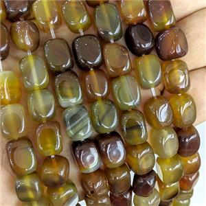 Agate Cuboid Beads Dye, approx 9-12mm