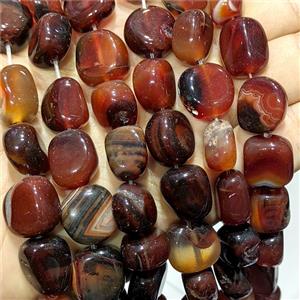 Black Red Stripe Agate Chip Beads Freeform Dye, approx 12-14mm