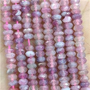 Natural Pink Tourmaline Beads Faceted Rondelle, approx 2x4mm