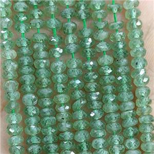 Natural Green Apatite Beads Faceted Rondelle, approx 2x4mm