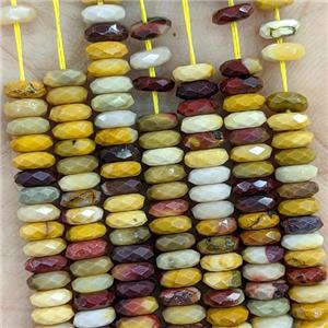 Natural Mookaite Beads Multicolor Faceted Rondelle, approx 2x4.7mm