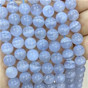 Natural Blue Lace Agate Beads Smooth Round, approx 10mm