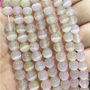 Cat Eye Round Beads Smooth Dye, approx 8mm dia