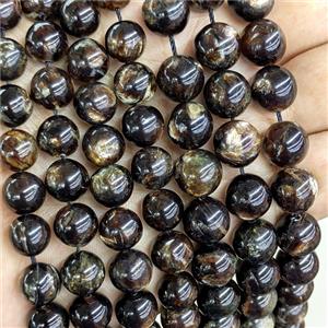 Natural Brazilian Biotite Beads GoldenBlack Smooth Round, approx 11mm