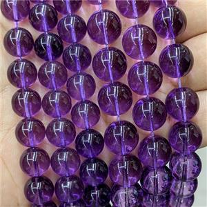 Purple Glass Beads Smooth Round, approx 16mm