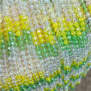 Crystal Glass Beads Faceted Round Mixed Color, approx 8mm, 48pcs per st