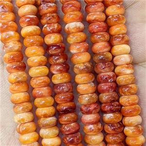 Orange Scallops Shell Rondelle Beads Smooth, approx 6mm