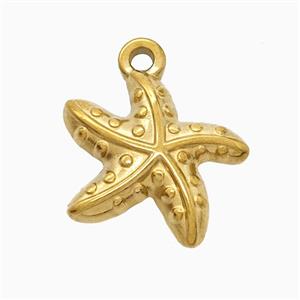 Stainless Steel Starfish Pendant Gold Plated, approx 17mm