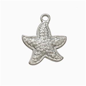 Raw Stainless Steel Starfish Pendant, approx 15mm