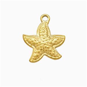 Stainless Steel Starfish Pendant Gold Plated, approx 15mm