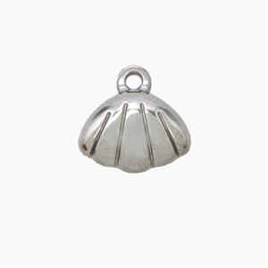 Raw Stainless Steel Scallop Shell Pendant, approx 10-13mm