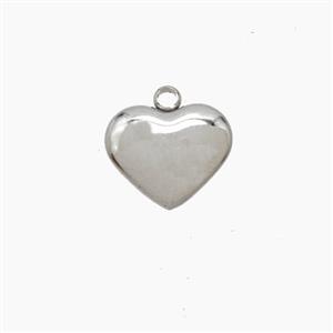 Raw Stainless Steel Heart Pendant, approx 11mm