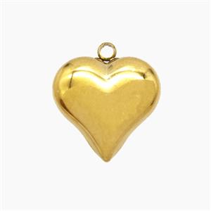 Stainless Steel Heart Pendant Gold plated, approx 16mm