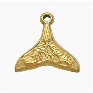 Stainless Steel Mermaid-Tail Pendant Gold Plated, approx 20mm