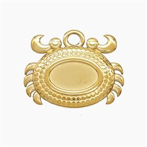 Stainless Steel Crab Pendant Gold Plated, approx 16-21mm