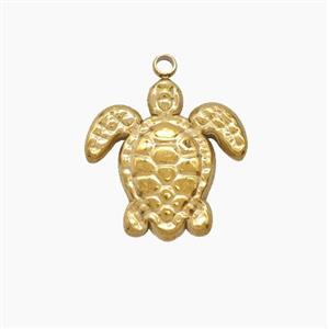 Stainless Steel Tortoise Pendant Gold Plated, approx 15mm
