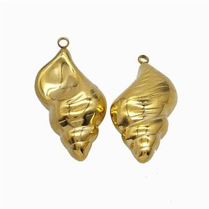 Conch Shell Charms Stainless Steel Pendant Gold Plated, approx 18-30mm