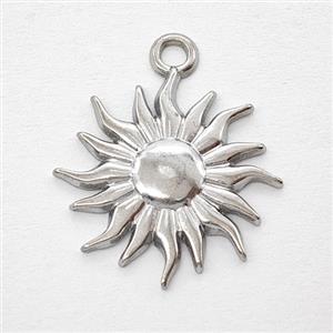 Raw Stainless Steel Sun Pendant, approx 20mm