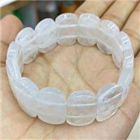 Natural Clear Quartz Bracelet Stretchy, approx 15-24mm
