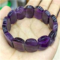 Natural Purple Amethyst Bracelet Stretchy, approx 15-24mm
