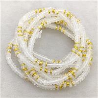 Natural Clear Quartz Bracelets Stretchy Rondelle, approx 4mm