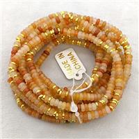 Natural Red Aventurine Bracelet Stretchy Rondelle, approx 4mm