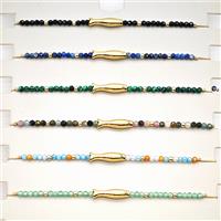 Gemstone Bracelet With Fish Mixed, approx 3-14mm, 2mm, 16-24cm length