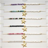 Gemstone Pearl Bracelet With Starfish Mixed, approx 10mm, 2mm, 16-24cm length