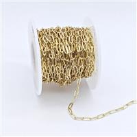 Copper Chain, Gold Plated, approx 3x6.5mm