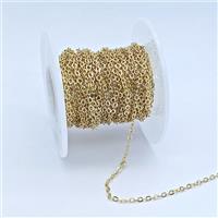 Copper Chain, Gold Plated, approx 1.5x2mm