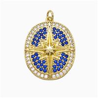 Copper Northstar Pendant pave Zirconia Gold Plated, approx 22-25mm
