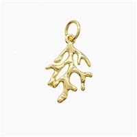 Copper Coral Reef Pendant Gold Plated, approx 11-15mm
