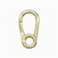 Copper Carabiner Clasp Gold Plated, approx 13-25mm