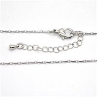 Copper Necklace Chain Platinum Plated, approx 1.2mm, 45-50cm length