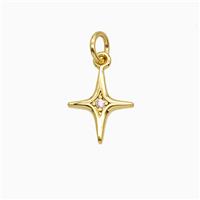 Copper NorthStar Pendant Pave Zirconia Gold Plated, approx 10-12mm