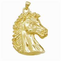 Copper Horsehead Pendant Gold Plated, approx 30-35mm