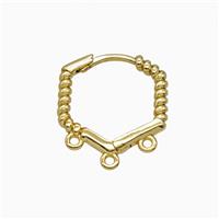 Copper Hoop Earrings Gold Plated, approx 16mm
