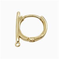 Copper Hoop Earrings Gold Plated, approx 14mm dia