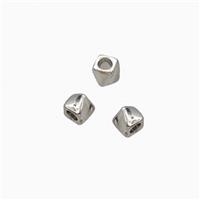 Copper Twist Beads Platinum Plated, approx 3.5mm