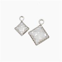 Copper Pendant Pave Zircon, Gold Plated, approx 5-6mm