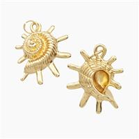 Copper Pendant Pave Zircon, Gold Plated, approx 20-24mm
