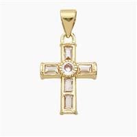 Copper Pendant Pave Zircon, Gold Plated, approx 12-15mm