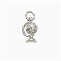 Copper Globe Pendant Platinum Plated, approx 8-10mm