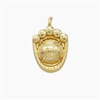 Copper Baseball And Glove Pendant Sports Gold Plated, approx 10-13mm