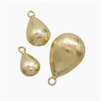 Copper Teardrop Pendant Brushed Gold Plated, approx 16x20mm