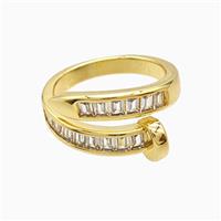 Copper Rings Pave Zirconia 18K Gold Plated, approx 3-8mm, 18mm dia