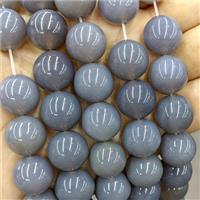 Gray Agate Beads Smooth Round Dye, approx 16mm dia