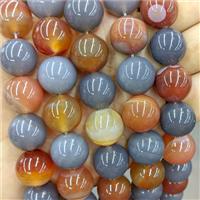 Agate Beads Smooth Round Dye Mixed Color, approx 16mm dia